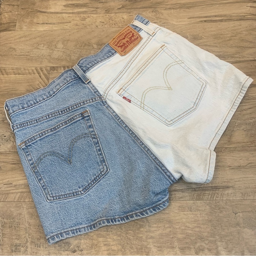 Levi’s VTG 90s 501 Button Fly 2 Tone Denim Shorts - Picture 6 of 8